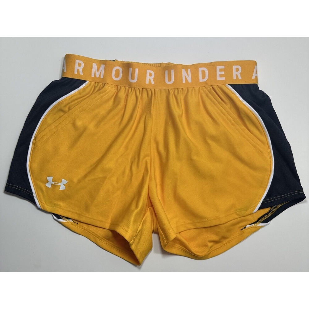 Under Armour Play Up 3.0 Women's Shorts Cruise Gold Yellow Black Extra Small